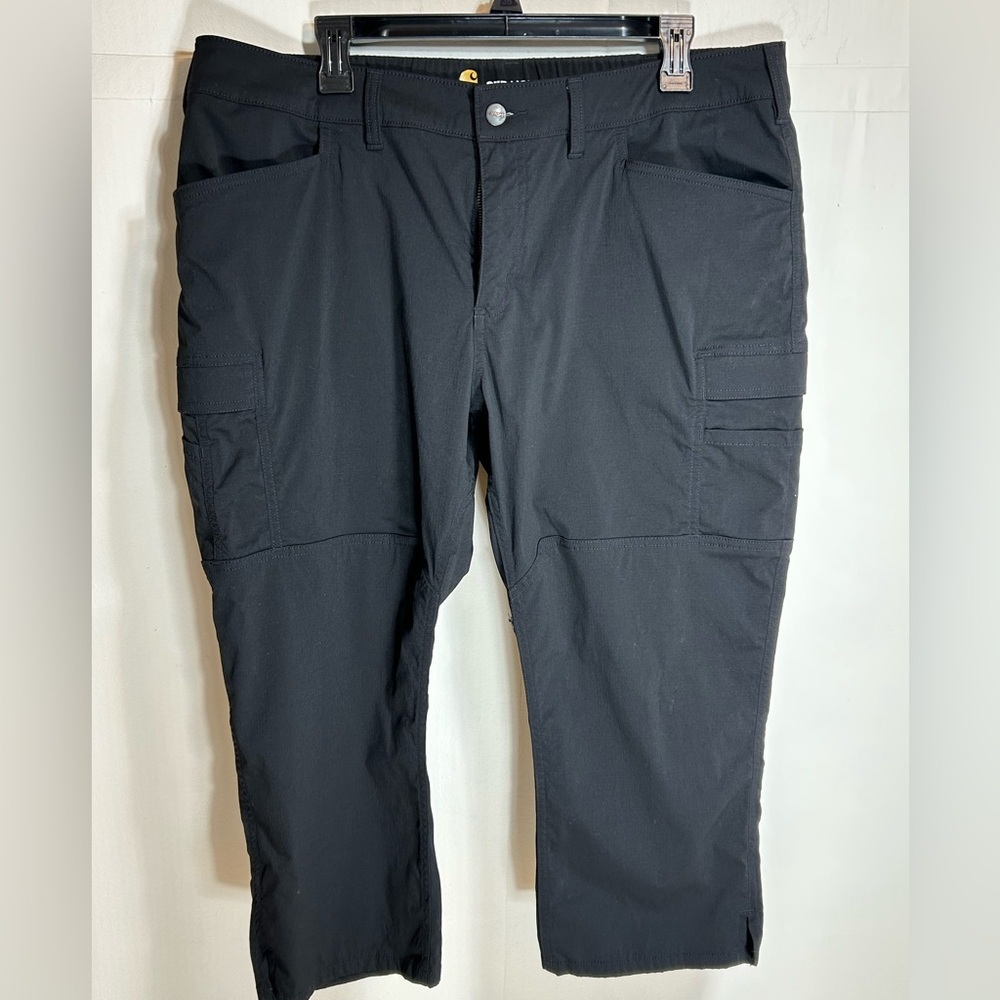 Carhartt Women's Straight Fit Force Madden Cargo Black Capris Size 18